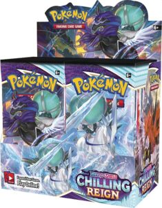 Chilling reign pokemon kasse med kort booster